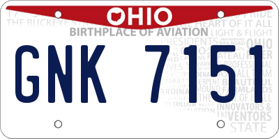 OH license plate GNK7151