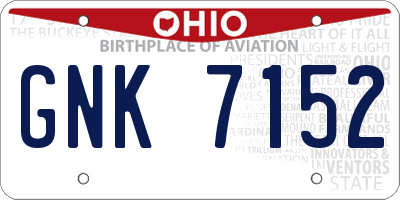 OH license plate GNK7152