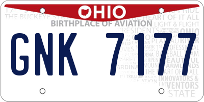 OH license plate GNK7177