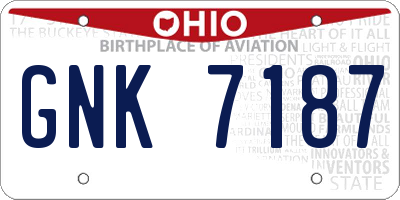 OH license plate GNK7187