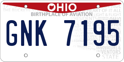 OH license plate GNK7195