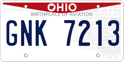 OH license plate GNK7213