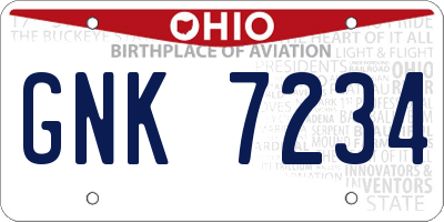 OH license plate GNK7234