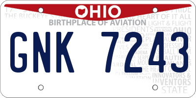 OH license plate GNK7243