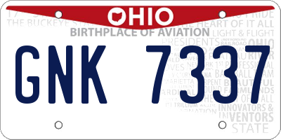 OH license plate GNK7337