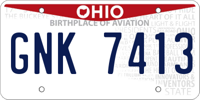 OH license plate GNK7413