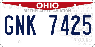 OH license plate GNK7425