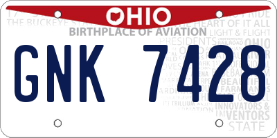 OH license plate GNK7428