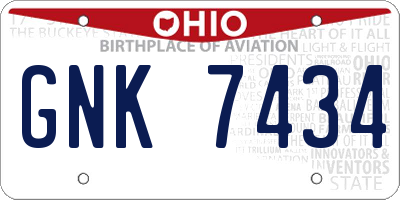 OH license plate GNK7434