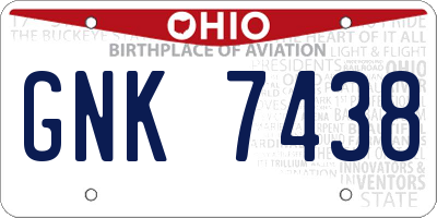 OH license plate GNK7438