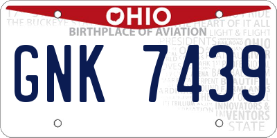 OH license plate GNK7439