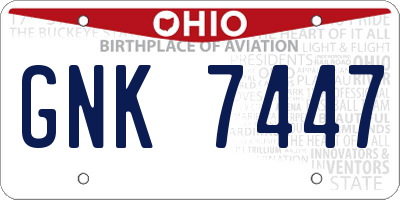 OH license plate GNK7447