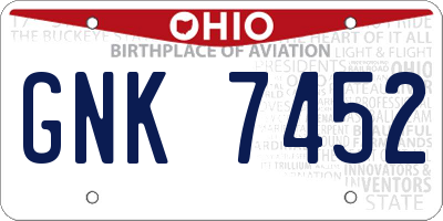 OH license plate GNK7452