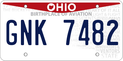 OH license plate GNK7482