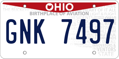 OH license plate GNK7497