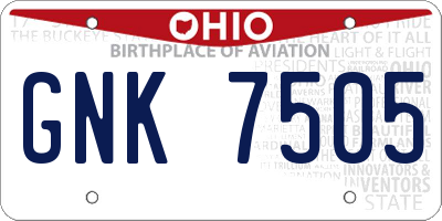 OH license plate GNK7505
