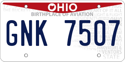 OH license plate GNK7507