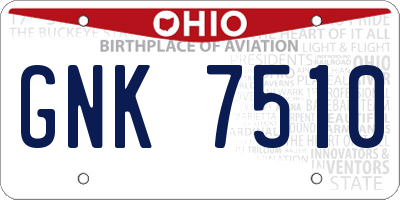 OH license plate GNK7510