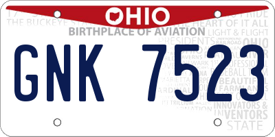 OH license plate GNK7523