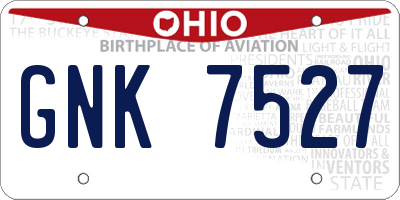 OH license plate GNK7527