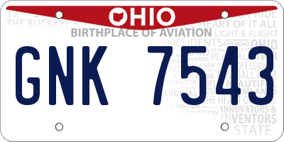OH license plate GNK7543