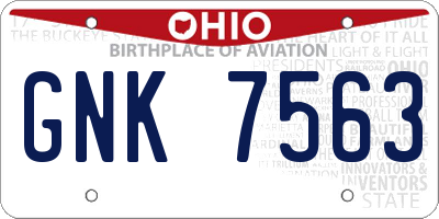 OH license plate GNK7563