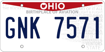 OH license plate GNK7571