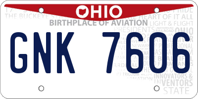 OH license plate GNK7606
