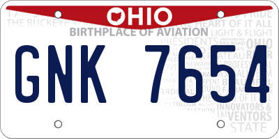 OH license plate GNK7654