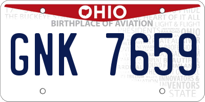 OH license plate GNK7659