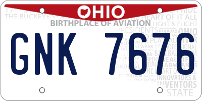 OH license plate GNK7676
