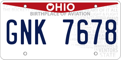 OH license plate GNK7678