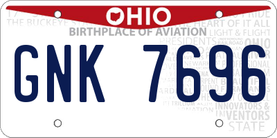 OH license plate GNK7696
