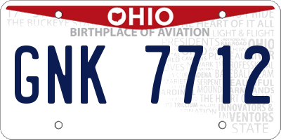 OH license plate GNK7712