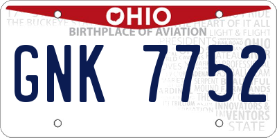 OH license plate GNK7752