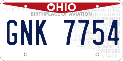 OH license plate GNK7754