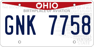OH license plate GNK7758