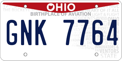 OH license plate GNK7764