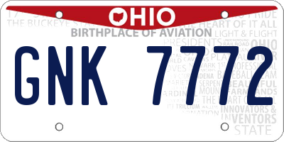 OH license plate GNK7772