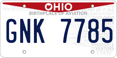 OH license plate GNK7785