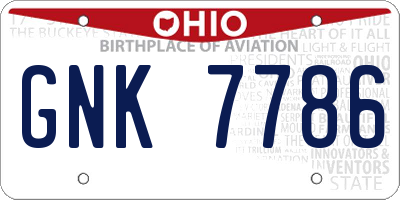 OH license plate GNK7786