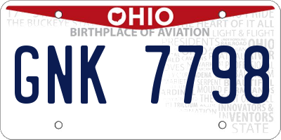 OH license plate GNK7798