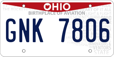 OH license plate GNK7806