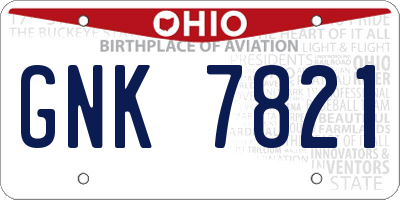 OH license plate GNK7821