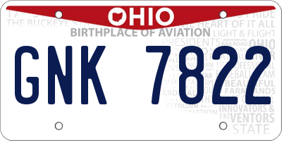 OH license plate GNK7822