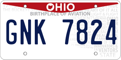 OH license plate GNK7824