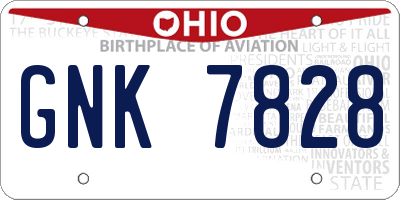 OH license plate GNK7828