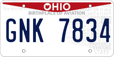 OH license plate GNK7834