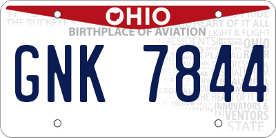 OH license plate GNK7844