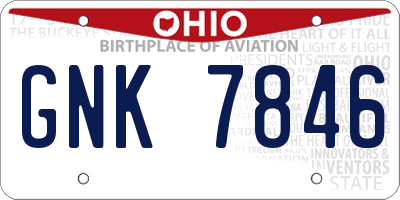 OH license plate GNK7846